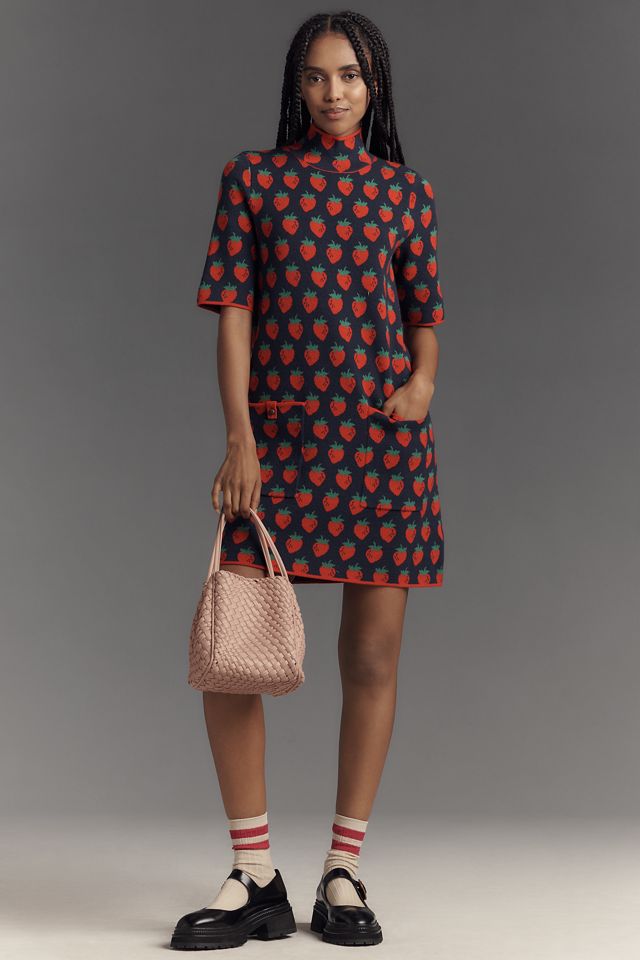 The Annalise Mock-Neck Mini Sweater Dress by Maeve #3