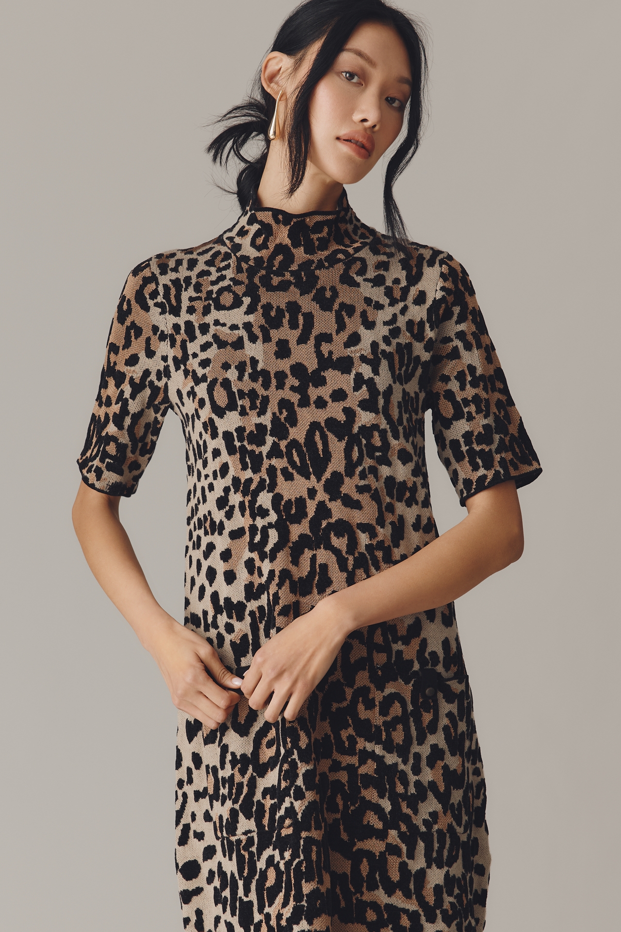 The Annalise Mock-Neck Chenille Sweater Mini Dress by Maeve