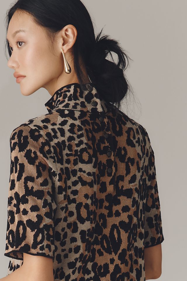 The Annalise Mock-Neck Mini Sweater Dress by Maeve #3