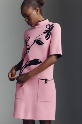 The Annalise Mock-Neck Chenille Sweater Mini Dress by Maeve