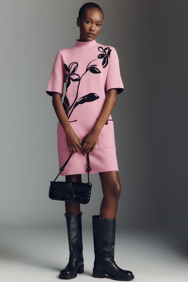 The Annalise Mock-Neck Chenille Sweater Mini Dress by Maeve