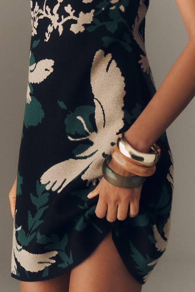 Robe droite courte à manches courtes et col montant par Anthropologie #2