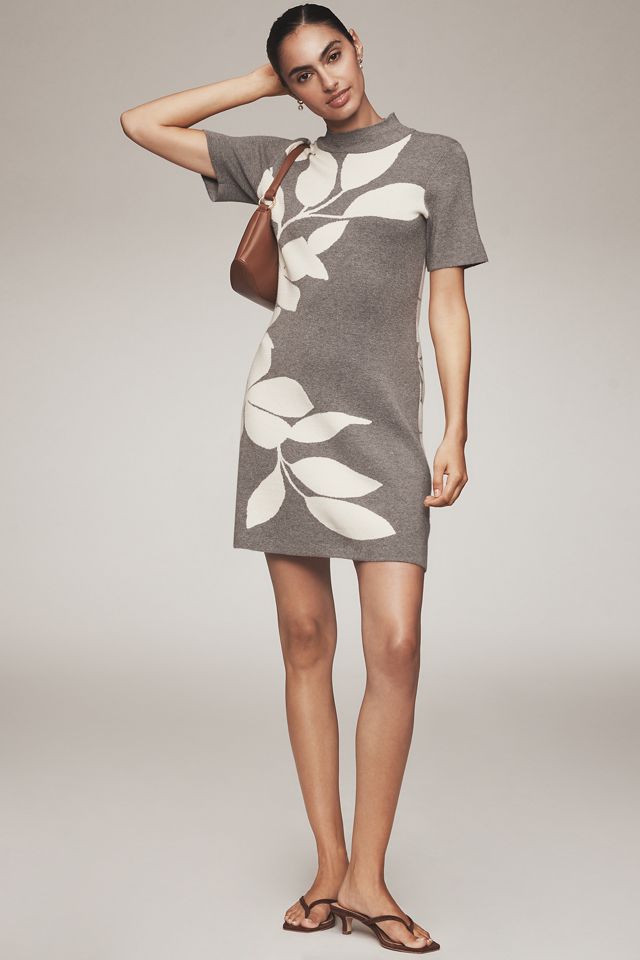 By Anthropologie Mock-Neck Short-Sleeve Mini Shift Dress #2
