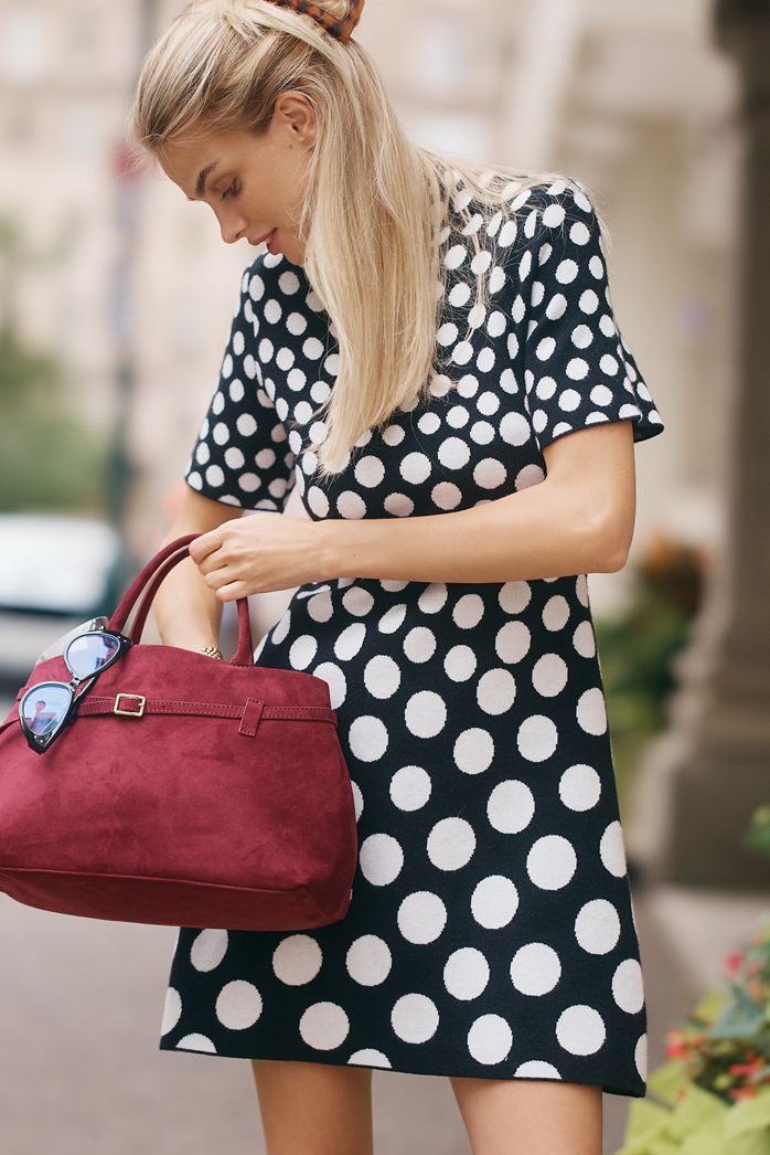 By Anthropologie Mock-Neck Short-Sleeve Mini Shift Dress