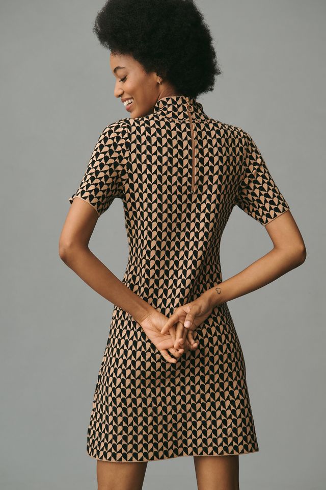 By Anthropologie Mock-Neck Short-Sleeve Mini Shift Dress #2