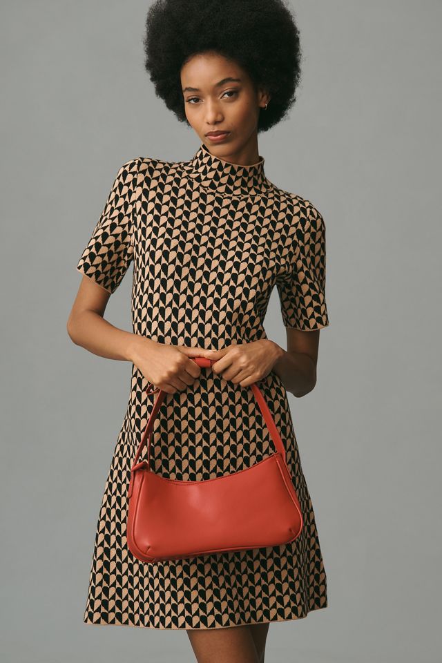 By Anthropologie Mock-Neck Short-Sleeve Mini Shift Dress #3