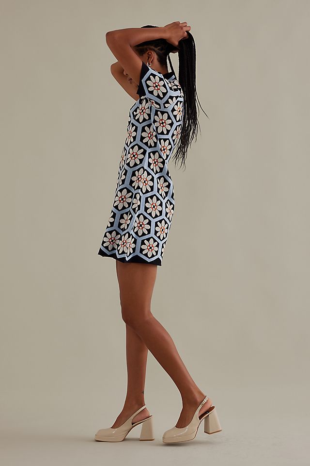 The Nina Short-Sleeve Mock-Neck Mod Mini Dress | Anthropologie The Nina Short-Sleeve Mock-Neck Mod Mini Dress | Anthropologie