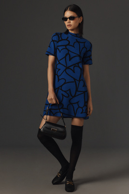 Robe droite courte à manches courtes et col montant par Anthropologie par taille: 1 X - By Anthropologie - Modalova