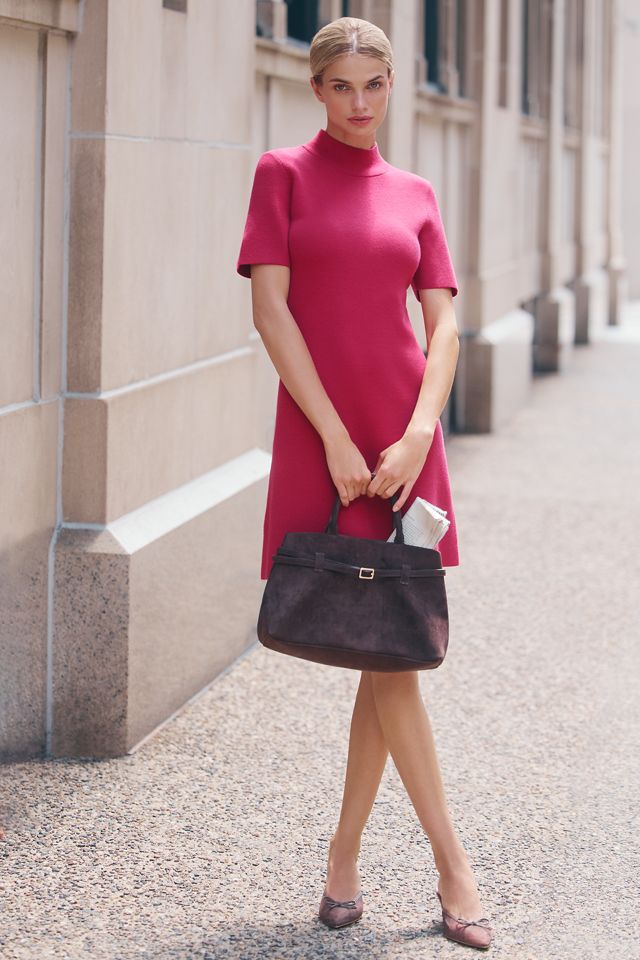 The Nina Short-Sleeve Mock-Neck Mod Mini Dress #1