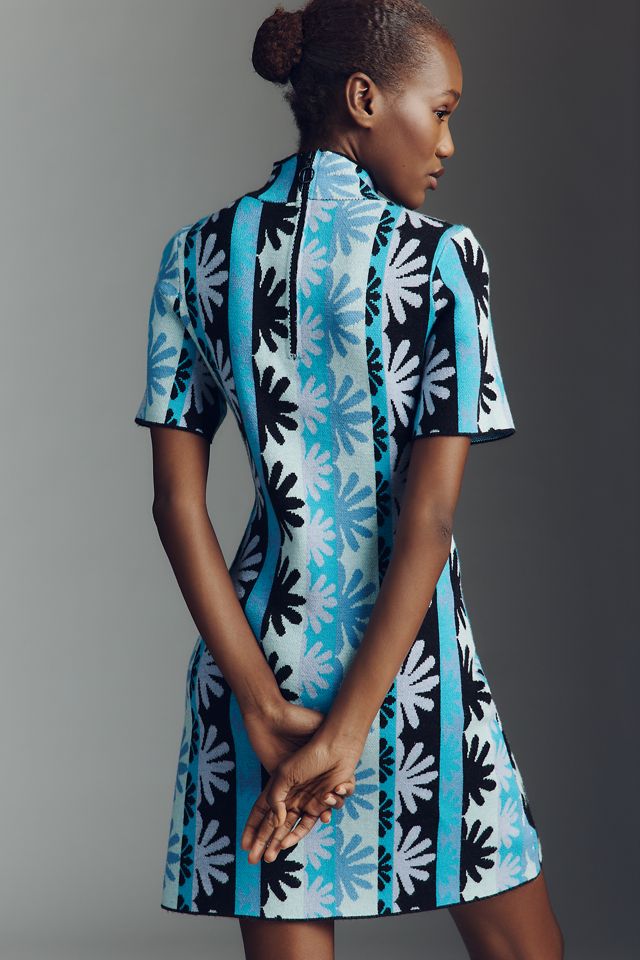 The Nina Short-Sleeve Mock-Neck Mod Sweater Mini Dress | Anthropologie