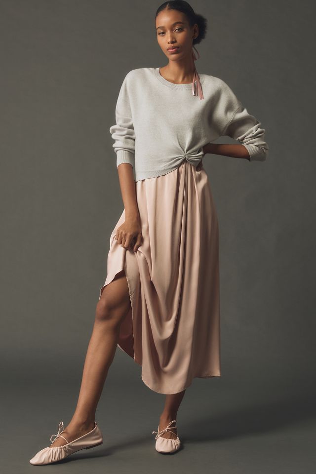By Anthropologie Long Sleeve Mockable Jumper Midi Dress Anthropologie UK