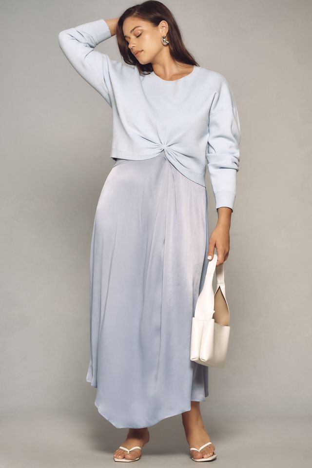 By Anthropologie Maglione a collo alto con maniche lunghe e gonna midi #5