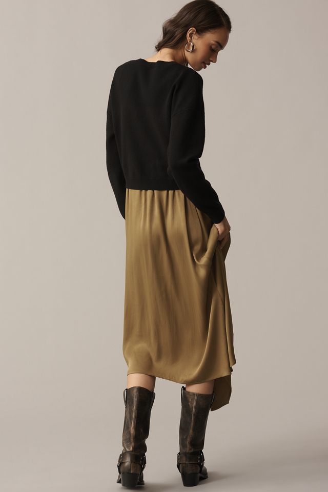 By Anthropologie Long-Sleeve Mockable Midi Jumper Dress #2