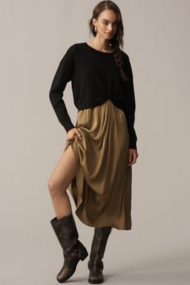 By Anthropologie Long-Sleeve Mockable Jumper & Midi Skirt