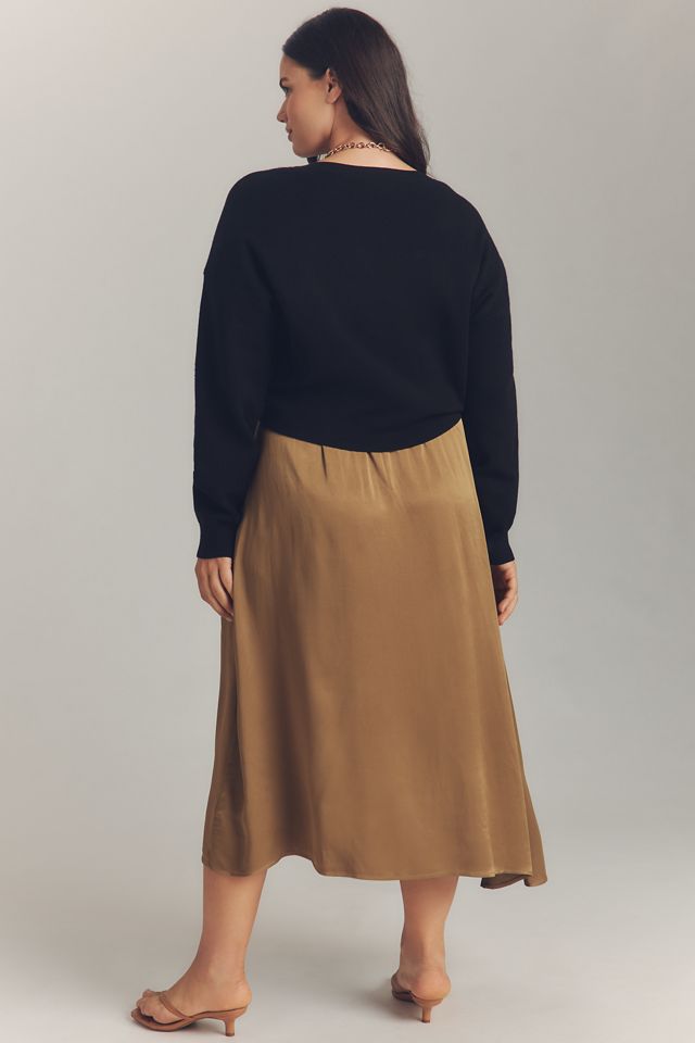 By Anthropologie Long-Sleeve Mockable Midi Jumper Dress #6