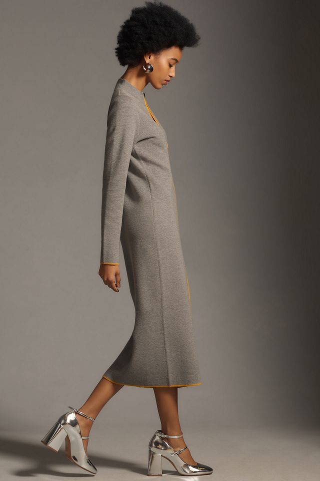 Maeve Vestido midi de manga larga con media cremallera #3