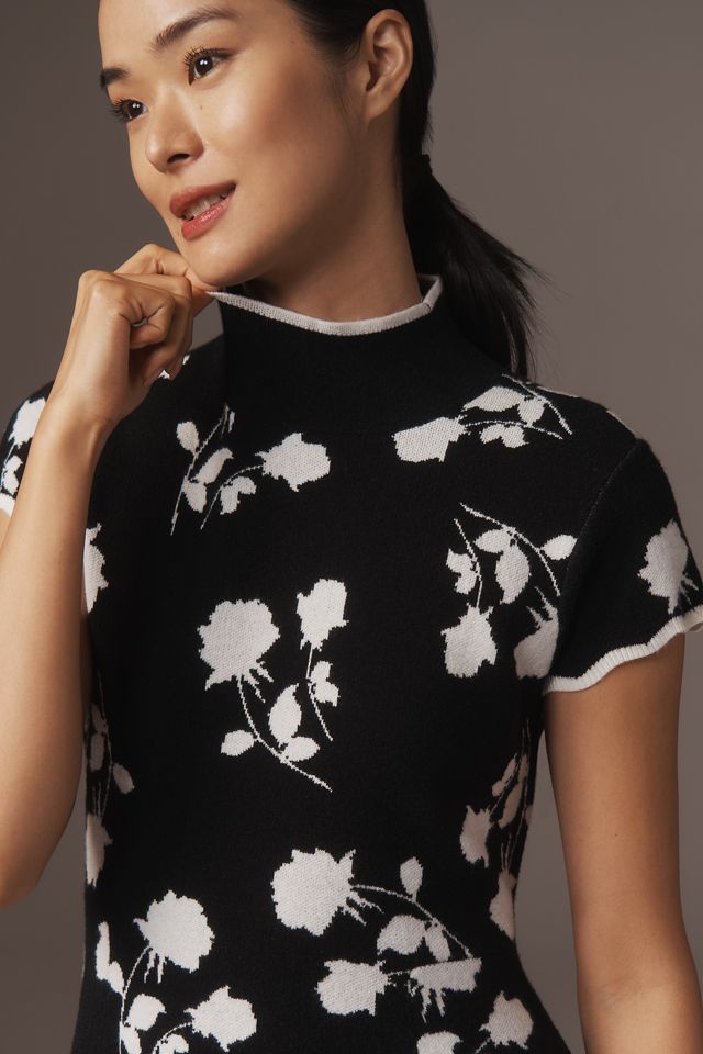 By Anthropologie Short-Sleeve Mock-Neck Sweater Dress #3