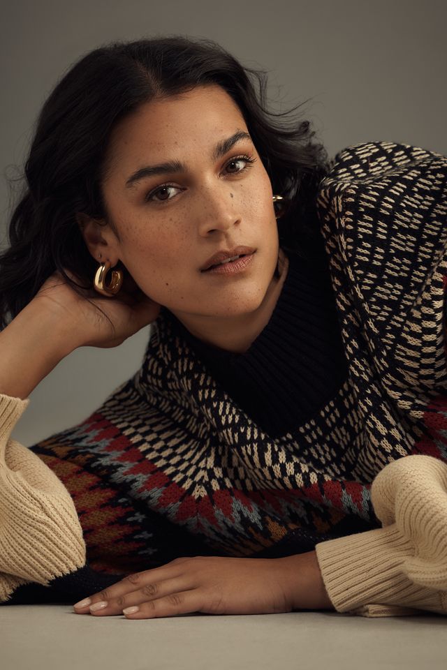 By Anthropologie Bubble-Sleeve Turtleneck Sweater #7