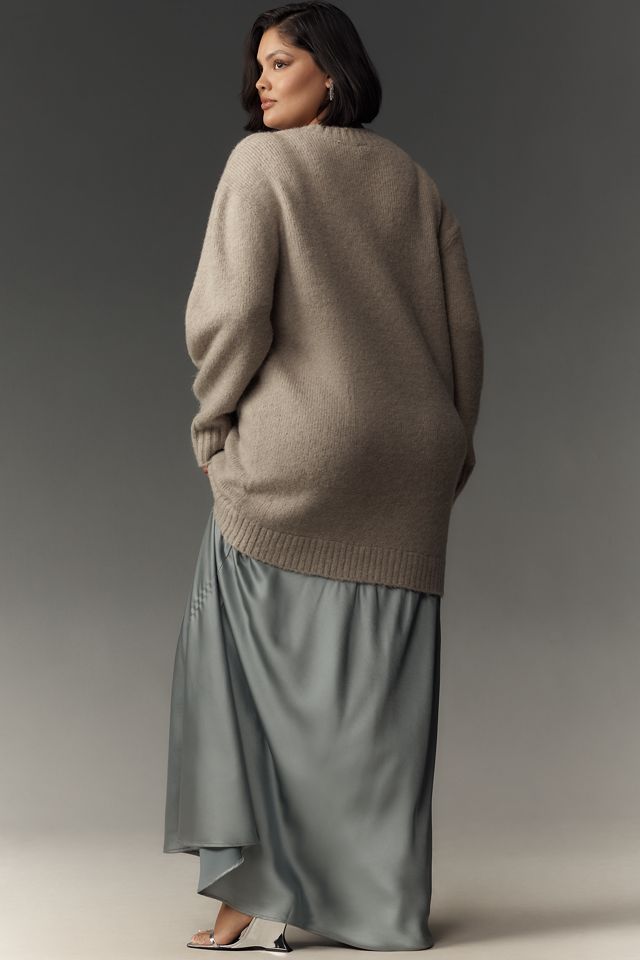 By Anthropologie Long-Sleeve Twofer Sweater Slip Midi Dress #4