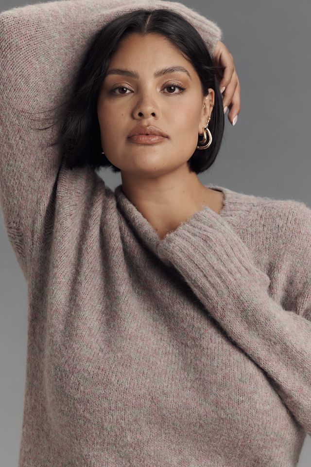 By Anthropologie Long-Sleeve Twofer Sweater Slip Midi Dress #5