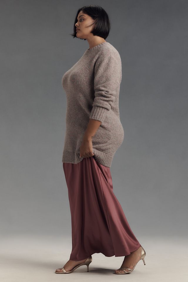 By Anthropologie Long-Sleeve Twofer Sweater Slip Midi Dress #6