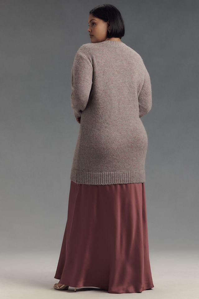 By Anthropologie Long-Sleeve Twofer Sweater Slip Midi Dress #7