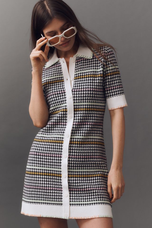 Maeve Buttondown Sweater Shift Mini Dress #1
