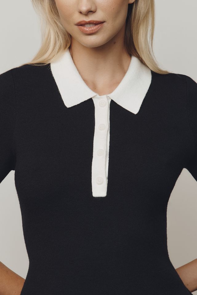 La Robe Mini Mod à Encolure Festonnée et Manches Courtes Nina #3