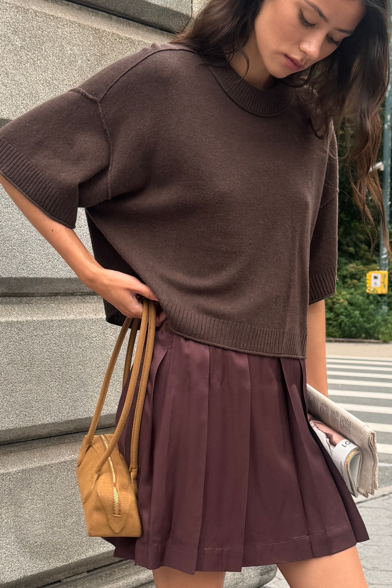 Goldie Wool Cashmere Twofer Mini Dress