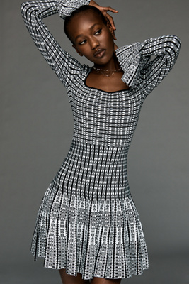 By Anthropologie Scoop-Neck Half-Sleeve Mini Dress