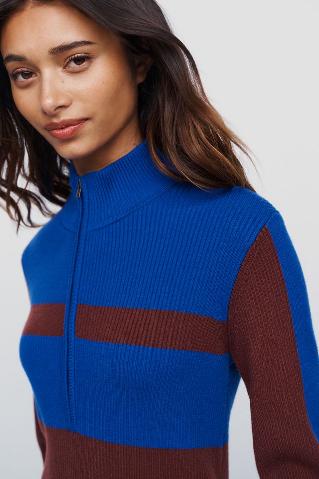 Maeve Quarter Zip Knit Mini Dress #5