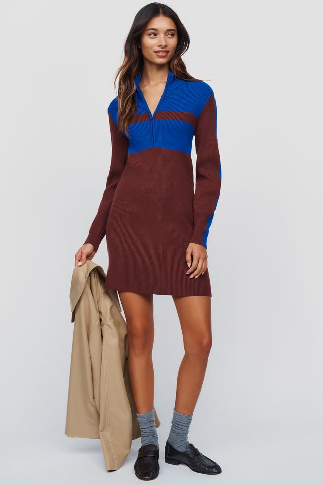 Maeve Quarter Zip Knit Mini Dress #6