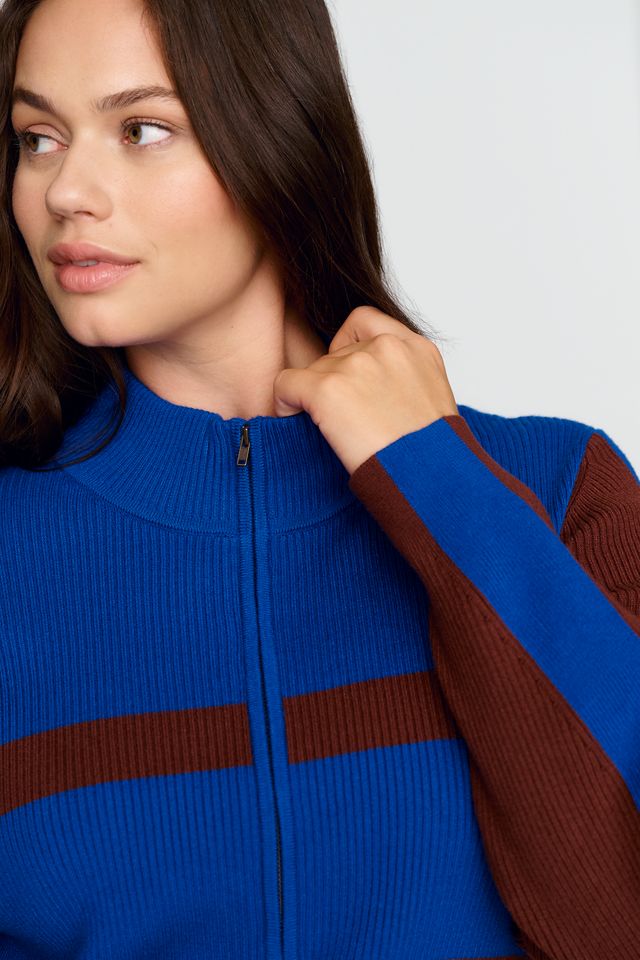 Maeve Quarter Zip Knit Mini Dress #1