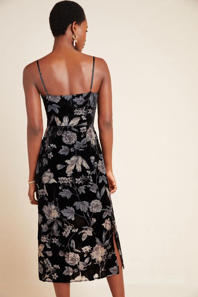 Astrid Burnout Velvet Slip Dress #1