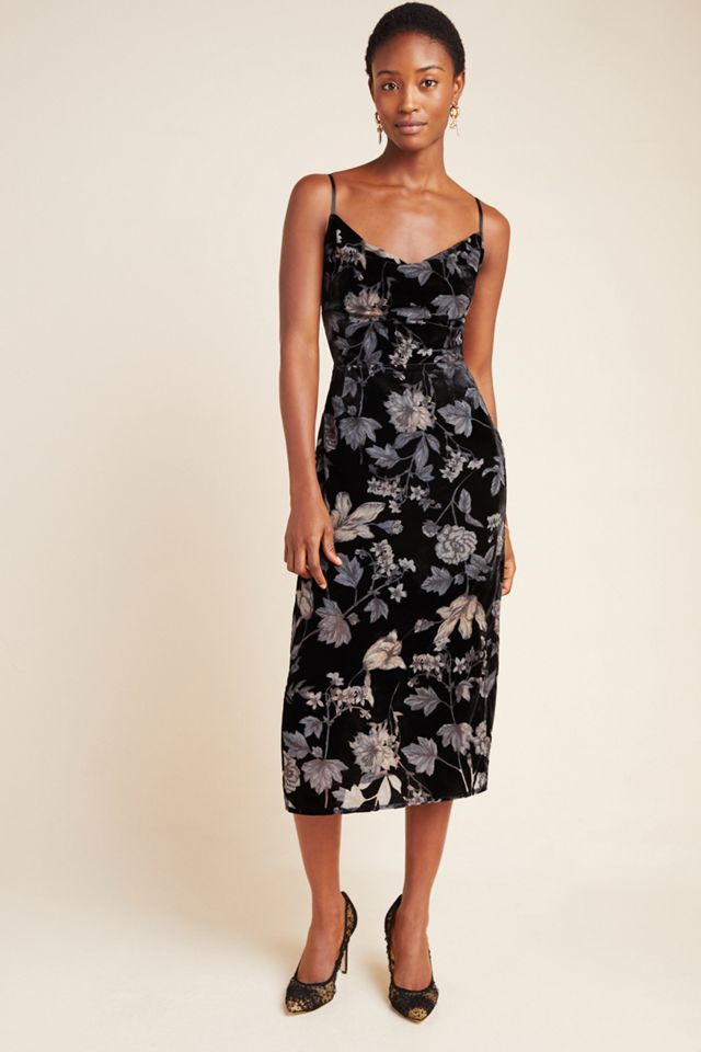 Astrid Burnout Velvet Slip Dress #3