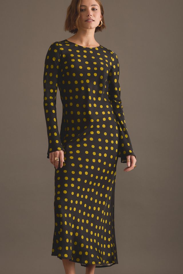 KITRI Keira Polka Dot Satin Midi Dress #2