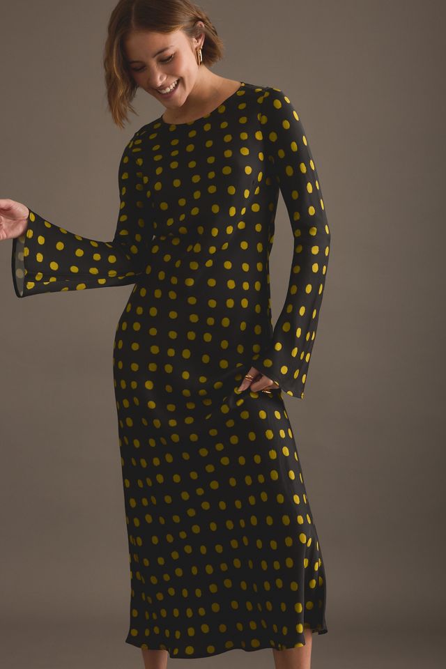KITRI Keira Polka Dot Satin Midi Dress #4
