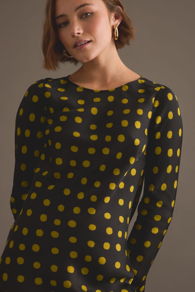 KITRI Keira Polka Dot Satin Midi Dress #5