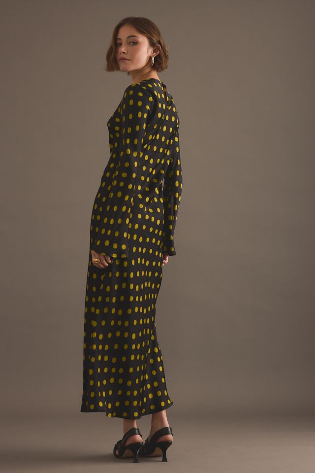 KITRI Keira Polka Dot Satin Midi Dress #1