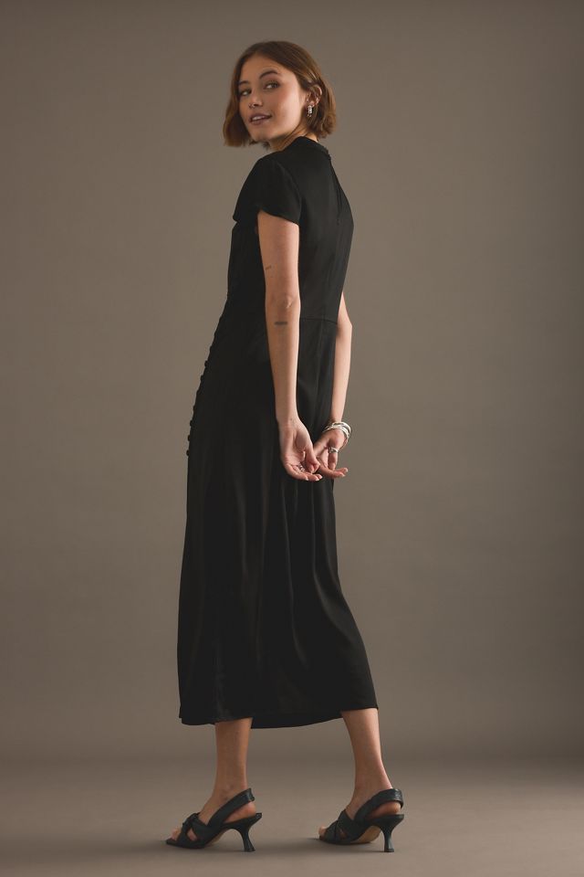 KITRI Elspeth Satin Embroidered Midi Dress #1