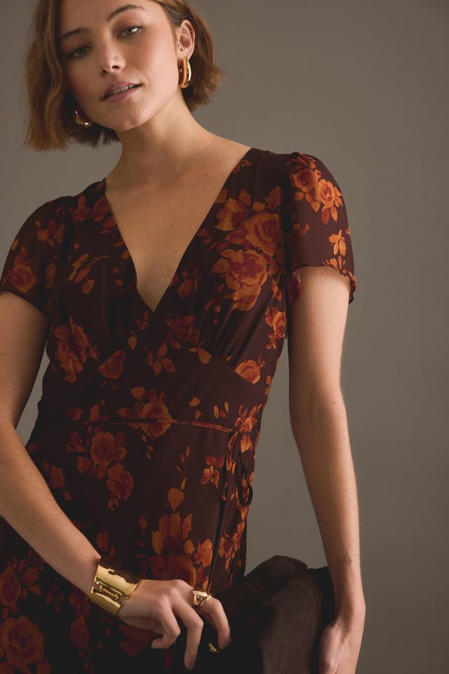 KITRI Talia Maxikleid mit Herbstrosen-Print #2