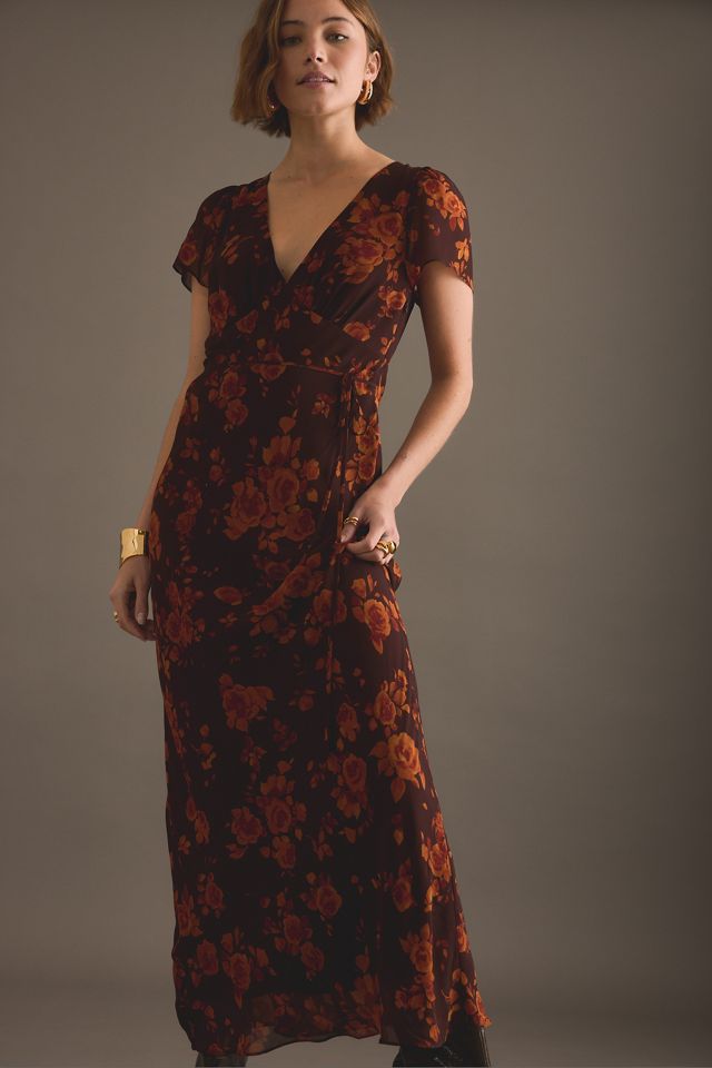 KITRI Talia Maxikleid mit Herbstrosen-Print #5
