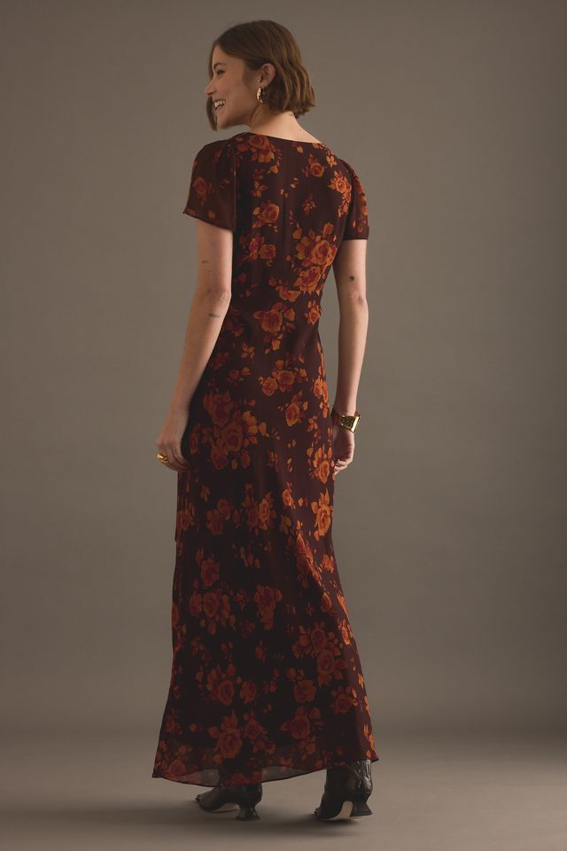 KITRI Talia Maxikleid mit Herbstrosen-Print #1