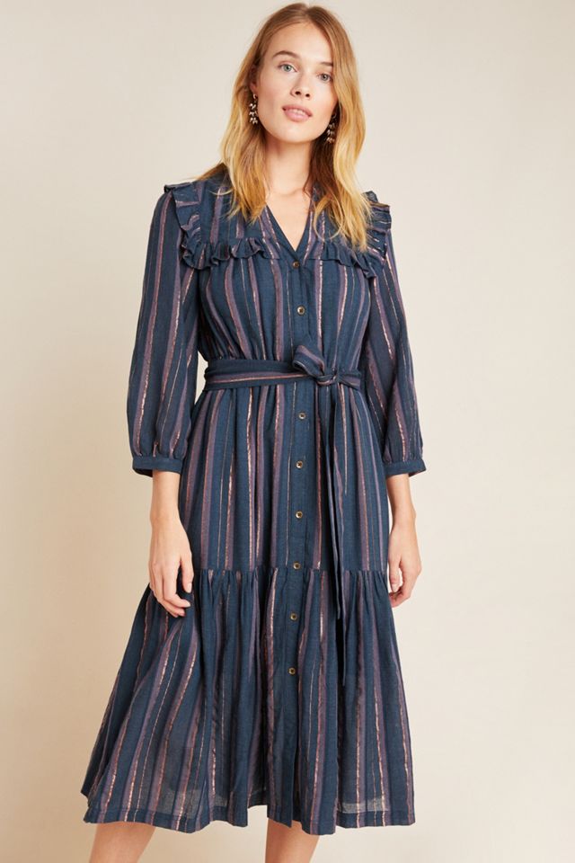 Midnight Ruffled Midi Dress #2