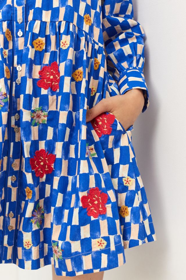 Maeve Floral Embroidered Mini Dress | Anthropologie