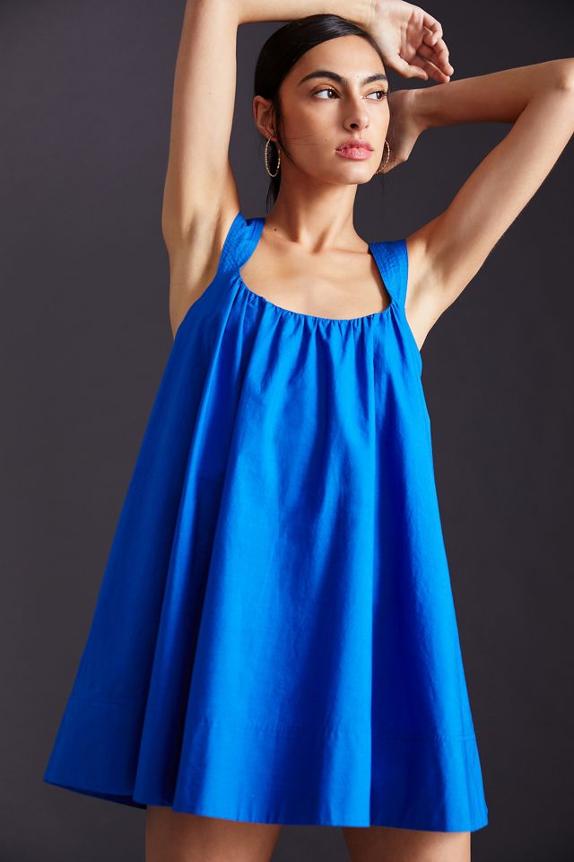 maeve sleeveless back-cutout a-line mini dress Cross-Back V neck