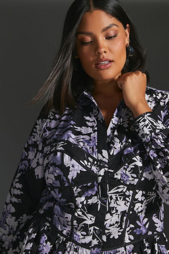 By Anthropologie Corset Shirt Dress #6