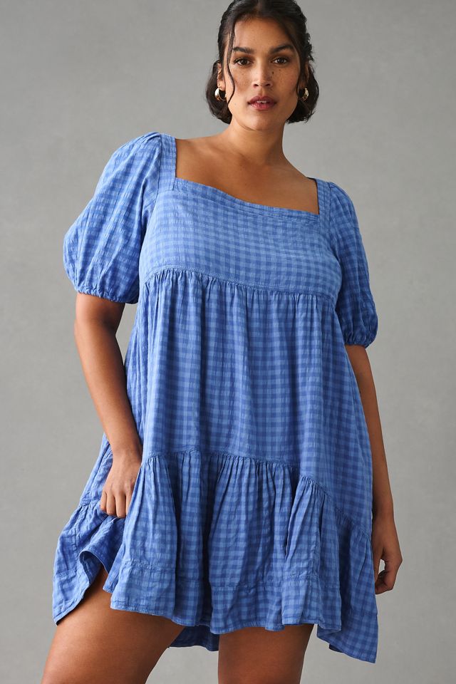 pilcro asymmetrical babydoll dress Square-Neck Textured recently_added_2025-07-25