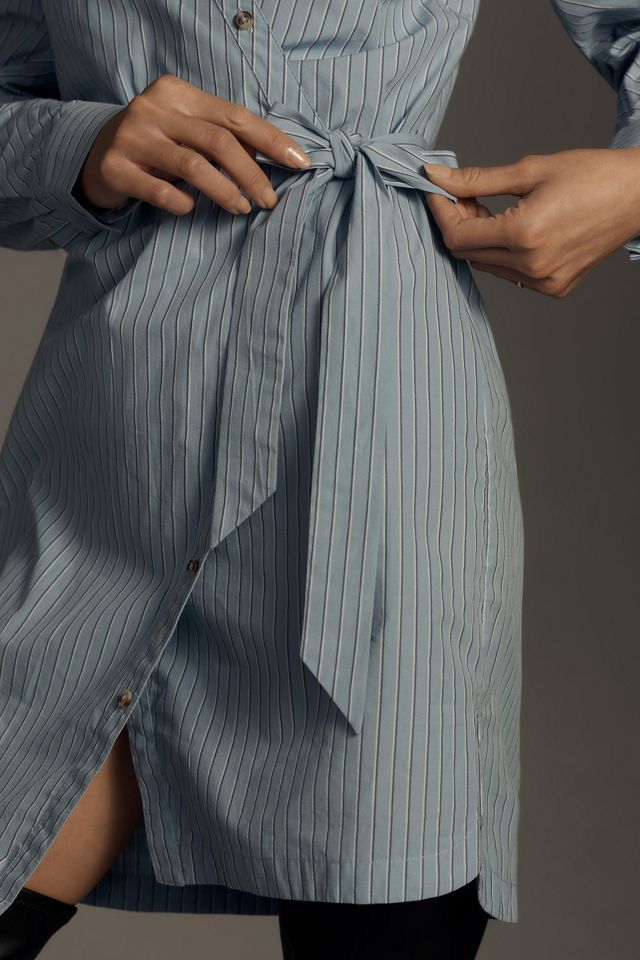 By Anthropologie Long-Sleeve Wrap Mini Tank Shirt Dress #2