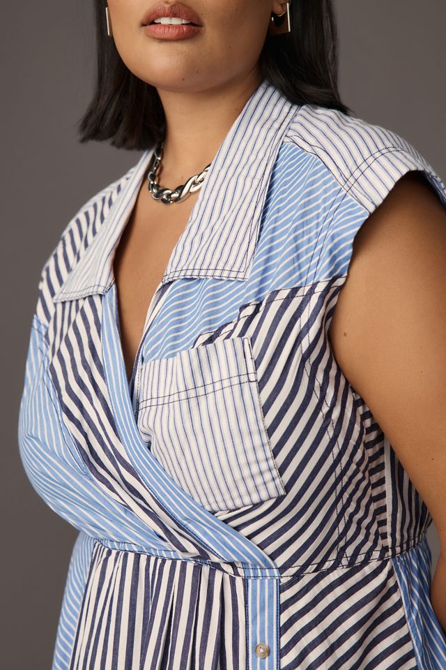 Pilcro Asymmetrical Button-Front Wrap Shirt Dress | Anthropologie